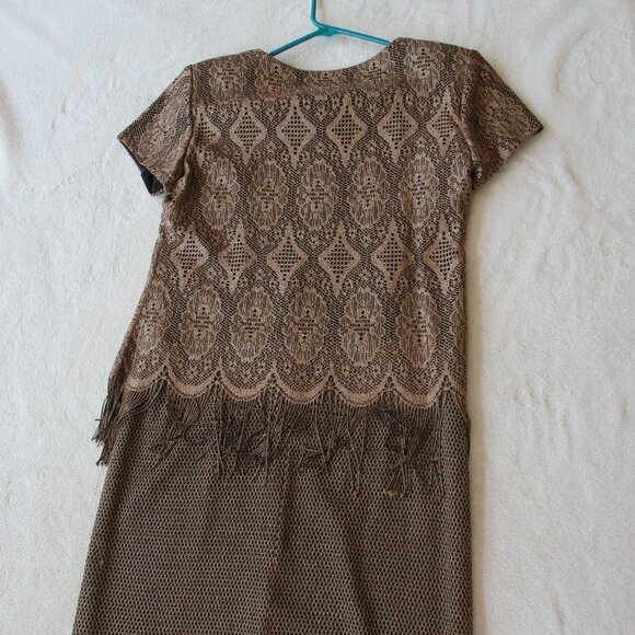 Beautiful gold/goldish dress - size 8 vintage style but classy - Jessica Howard - Picture 6 of 8